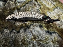 Vintage Weiss Pea Pod Brooch Rhinestones and Faux Pearls Signed