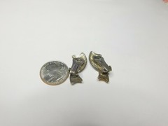 Mixed Metals Ribbon Clip On Earrings Vintage