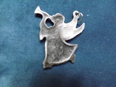 Vintage Raycliff Pewter 2″ Long Guardian Angels Pendant Necklace Charm