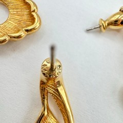 Vintage Monet Earring Lot Bundle 5 Pair Gold Tone All Are Signed 80s 90s Chic
