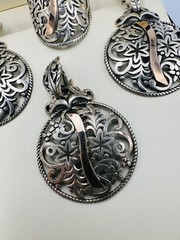 Old Silver 875 14k Gold Jewelry Set Ring Pendant Earrings Video