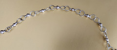 Vintage Artisan Cat Charm Necklace Chain Silver Tone Dangles Beads 32″ Kittens
