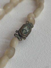 Antique Art Deco MOP Balamuty Choker Necklace Ornate Box Clasp 40s