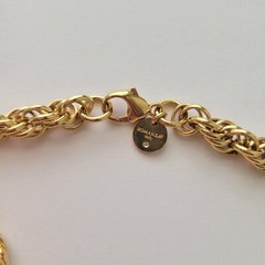 Romanza Italy Yellow Gold Plated Necklace Chunky Multi-Link 24″