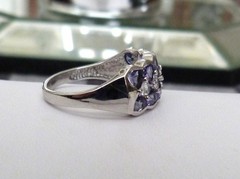NEW 2.25 CARATS TOTAL WEIGHT TOURMALINE .5CT ZIRCON STERLING SILVER RING SIZE 10
