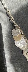 VTG Multi Disc Silver Gold Copper Tone Coin Shaped Charms Necklace 9”
