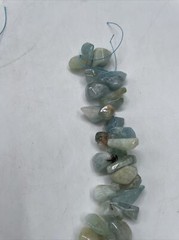 Vintage Marbled Blue Aquamarine Stones For Crafting 16” 124g
