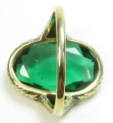 Antique French 1920’s Green Stone 13KY Ring Size 5.5 UK-K1/2 9.26Ct Art Deco