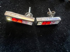Lot 8 Vintage Sterling Silver Turquoise Onyx , etc Studs & Small Earrings