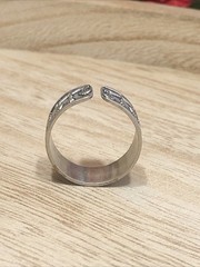 b45. jJj 925 Sterling Vintage LIBRA Zodiac Open Band Ring Adjustable, 3.5g
