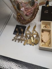 Peaches & Cream Gold Tone Jewelry. All Wearable. Some Branded. 96 PCs Lot #165