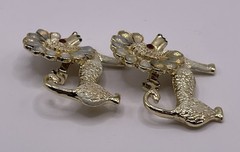 Lion Floral Mane Brooch Pin Fashion Jewlery Gold Vintage Style 1.25″Lot Of 2