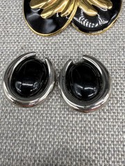 Vintage Earring Lot Clip Ons Pierced Enamel Hearts Nautical