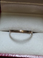 Vintage 14K Yellow Gold Bristol Grooved Eternity Band Wedding Band Ring Size 7.5