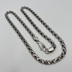 Vintage Sterling Silver 925 Figaro Chain Necklace 55cm 33g Men’s Heavy Estate