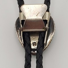 Vintage Turquoise Bolo Tie Sterling Silver Bezel Native American Signed S