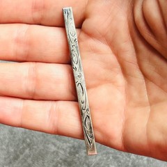 Sterling Top Vintage Floral Bar Brooch