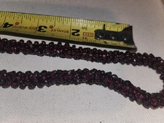 Vintage 1960s Almandine Garnet Microbeaded Cluster Strand Necklace 24in