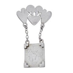Vintage Sterling Silver 925 XOX Heart Charm Picture Holder