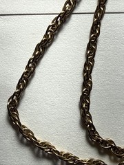 Necklace Encased 22k gold nuggets and 12k gold-filled rope border bezel & Chain