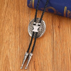 Doitby Rhinestone Bolo Tie For Men Western Cowboy Necktie Leather Bolo Ties
