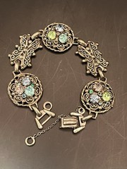 Vintage 3 Piece Barclay Jewelry Set Necklace, Bracelet, Earrings Rhinestones