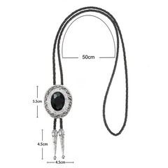 Doitby Rhinestone Bolo Tie For Men Western Cowboy Necktie Leather Bolo Ties