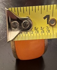 Vintage Ralph Lauren Gold Tone Dome Ring Peach Resin Cocktail Statement Sz. 5.75