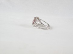 Vintage Sterling Silver 925 Peach Irradiated Morganite Statement Ring Size 6