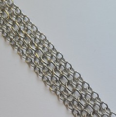 Vintage 5 Strand Cable Chain Bracelet Silver Tone 7.5in With 2in Extender