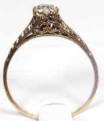 Antique Art Deco Old European Diamond Engagement 18KW Ring Sz 6.75 UK-N EGL USA