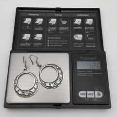 Vintage Sterling Silver Floral Hook Dangle Earrings Marked CM-10 925 Mex 12g #61
