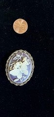 3/ D Vintage Anniversary Butterfly Purple Lavender CAMEO Brooch /Pin/ Pendant 🦋