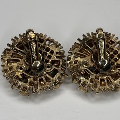 Vtg Francois Coro Rhinestone Pearl Tree Demi Parure Brooch Screw Back Earrings
