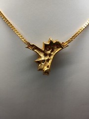 Avon 1970s Gold Tone Clear Crystals Cascade Design Necklace And Earring set