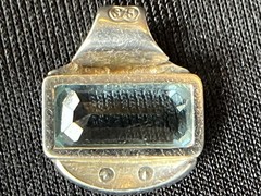 Vintage Art Deco White Gold Aquamarine and Diamond Pendant