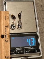 Old pawn Weaver Selina sterling tear drop bear paw plank earrings 100825aAGZGE