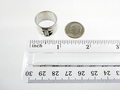 Vintage Sterling Silver Handmade H Initial Wide Band Ring 9.2g Size 6.25 Holly