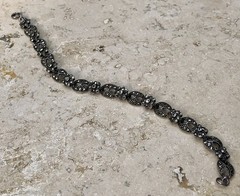 ✨VINTAGE Sterling Silver MARCASITE Floral 🌺Tennis Bracelet 🌟ESTATE Jewelry🌟
