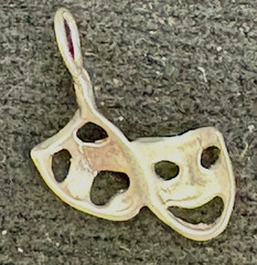 Vintage Stering Silver Dramatics Masks Charm .5″ 0.5 Grams