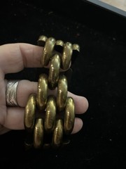 Vintage Bracelet Gerda Lynggaard Monies Resin & Metal Unusual Wide Bracelet