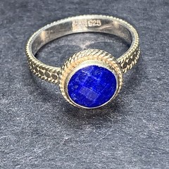 STERLING SILVER 925 Lot Ring W64 Sz7 Anna Beck Blue Stone Amazing Natural Gold