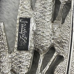 Vintage Judy Lee Brooch Clip On Earrings Set Silver Tone Leaf Signed
