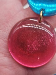 Vintage Multicolor Lucite Plastic Dangle Clip On Earrings Orange Blue Purple