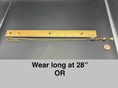 Vintage 12k Gold Filled Watch Chain FOB, ChatelaineSlide,Swivel Dog Clip, ~READ~