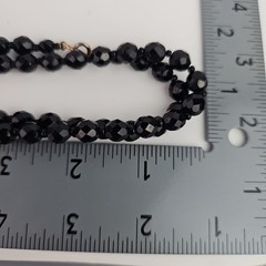 Vintage 2 Black Faceted Glass Beaded Necklace 25 in n 12 in extender