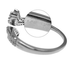 Designer 10k Solid White Gold 1ct Natural Diamond Double By-Pass Ring Size 8.5