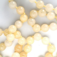 Vintage 32 in White Hardstone Necklace with Hand Knotted Beads