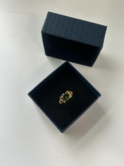 Vintage Green Cubic Zirconia Ring Gold Plated Womens Size 9