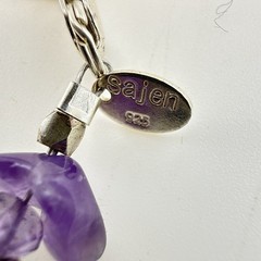 Sajen Necklace Amethyst Pearl Purple White Sterling Silver 925 Beaded Artisan